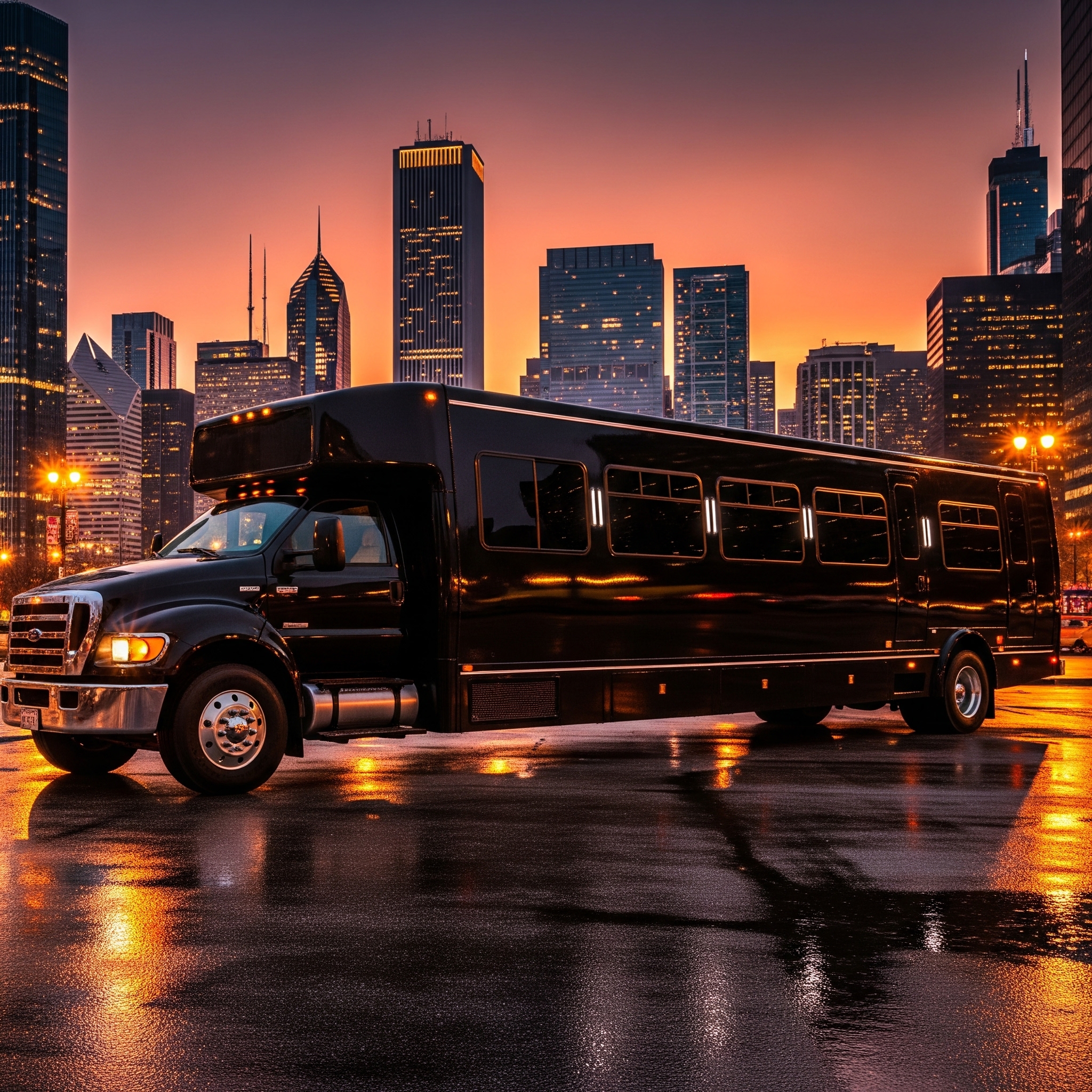 Luxury Limo Bus Rentals for Corporate & Group Travel in Chicago